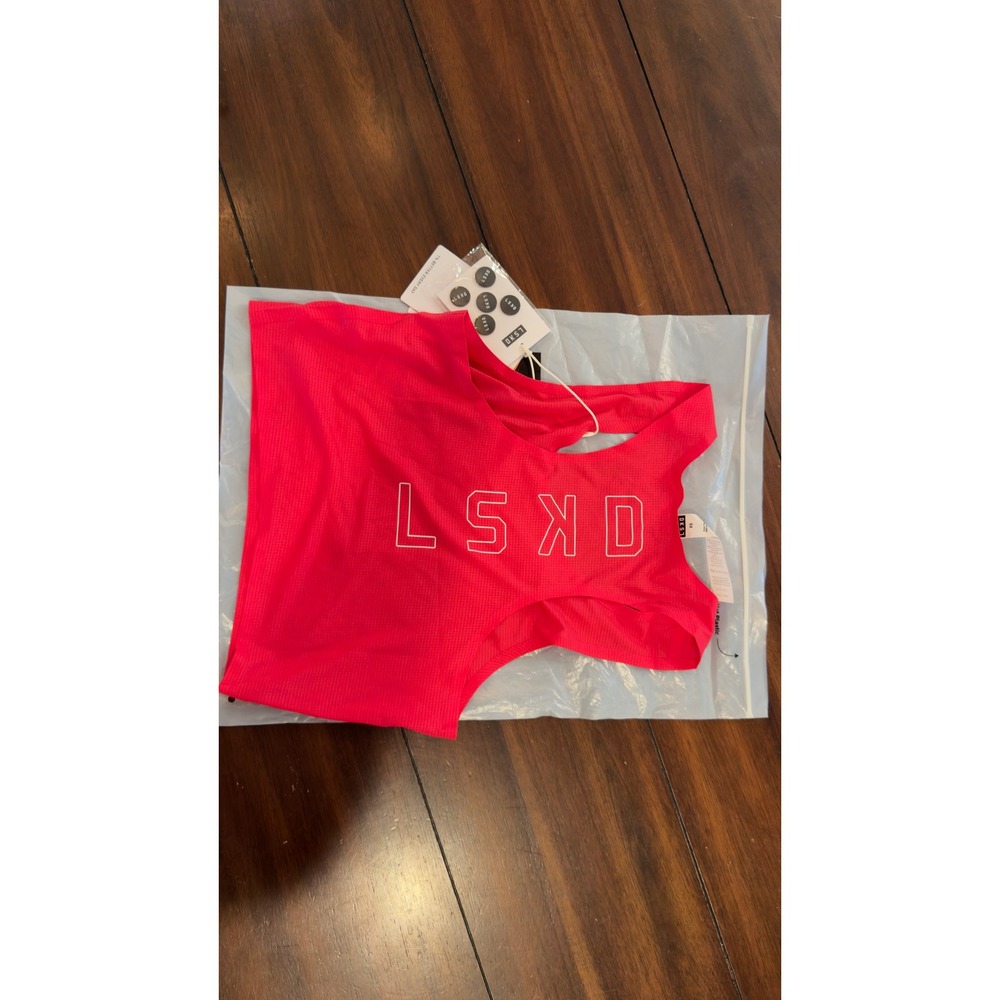 LSKD Race Day Cropped Performance Tank Raspberry Pink XS WTNK00596 NEW NWT - Picture 15 of 16